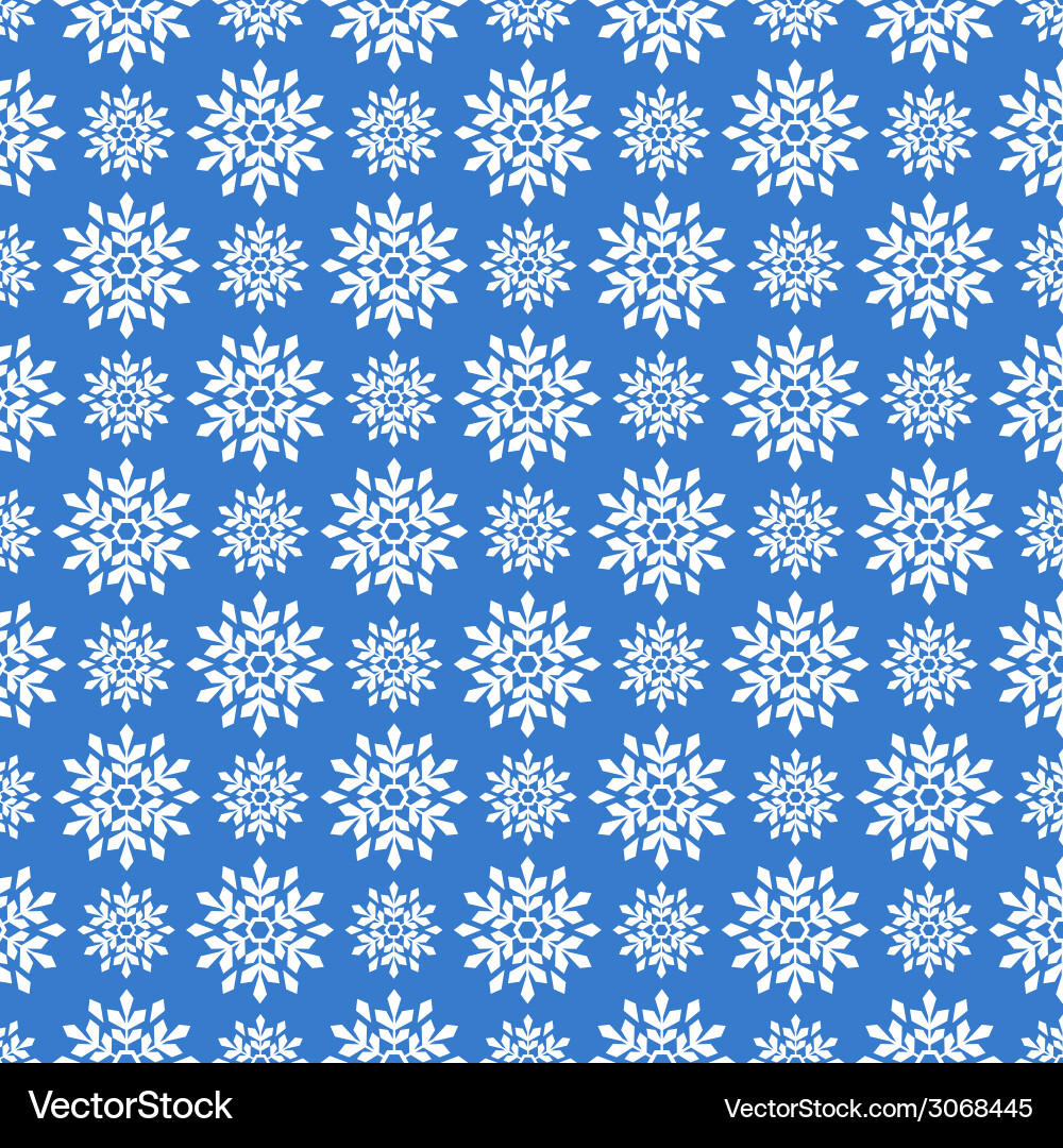 Winter Snowflake Seamless Pattern vector image