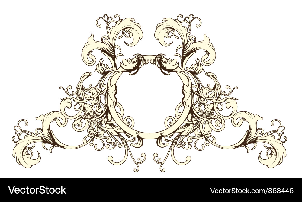 Baroque floral ornament Royalty Free Vector Image