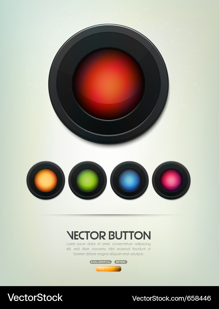 Colorful Button Set Vector Image