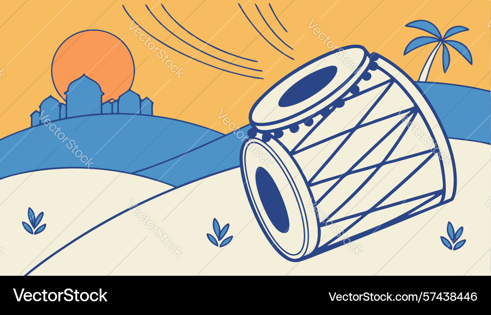 Dynamic rhythms a drum with geometric patterns Vector Image