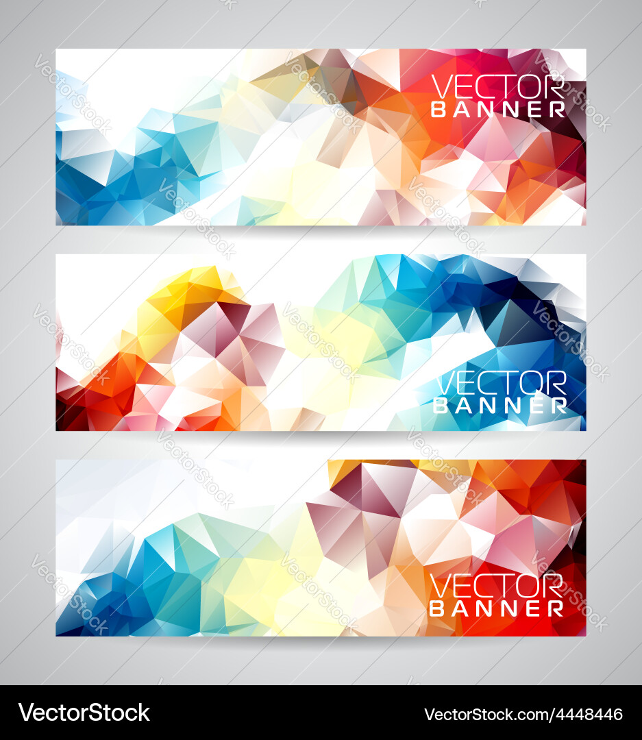 Dynamic Triangles Banner Set vector image