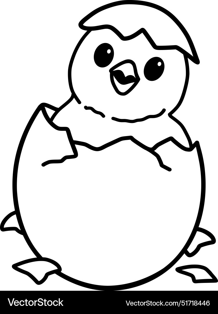 Egg hatching chick chicken cute cartoon doodle art