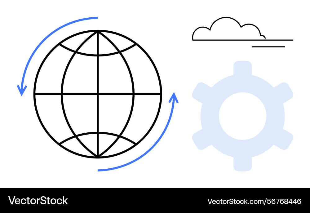 Global connectivity and workflow concept vector image