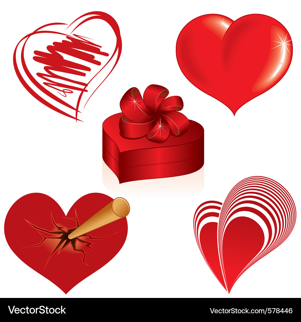 Heart icons Vector Image
