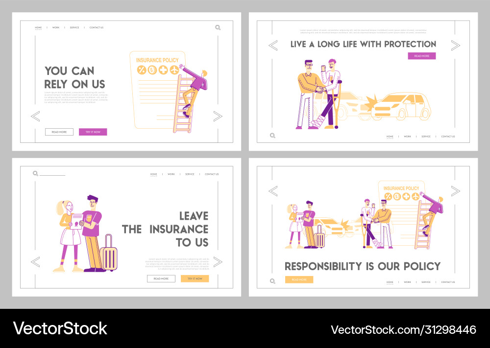 Life and health safety guarantee landing page Life and health safety guarantee landing page vector image