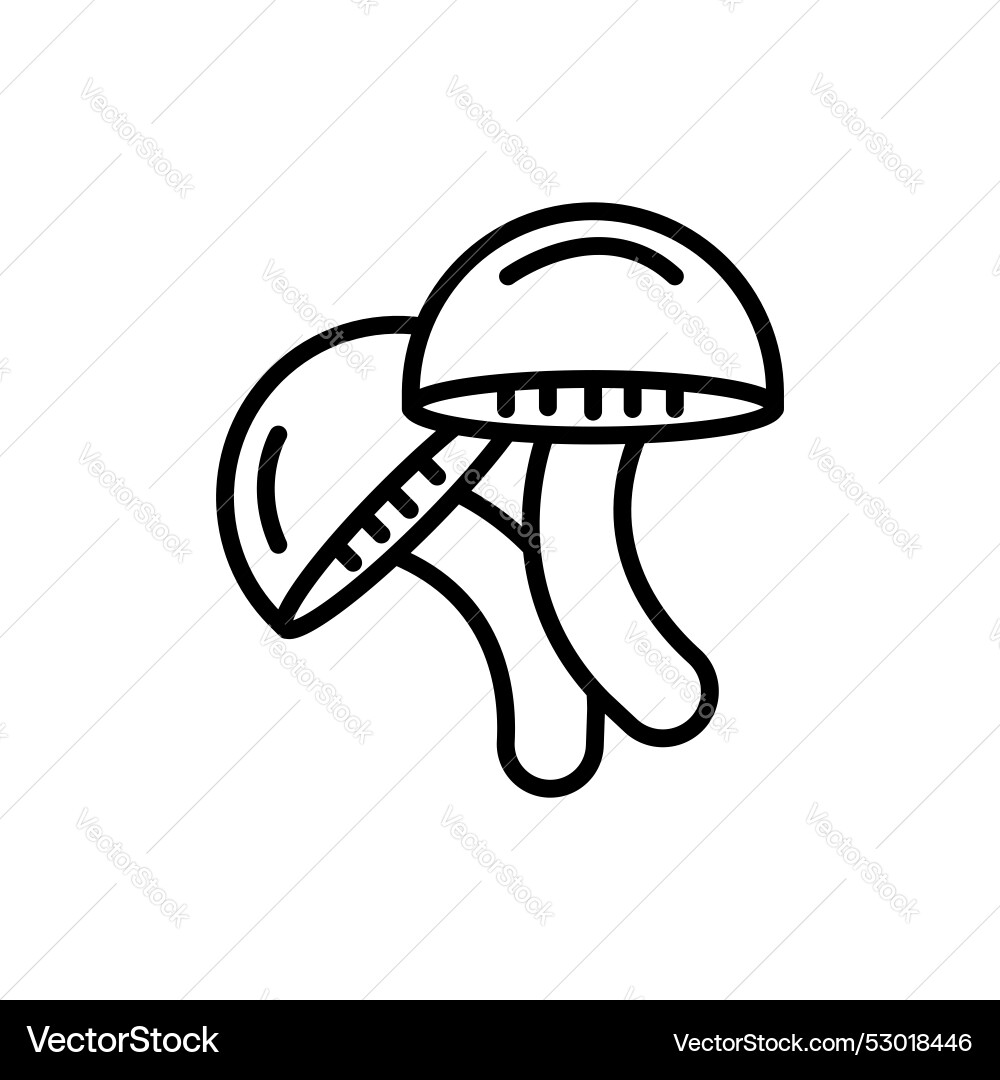 Mushroom icon set simple shiitake symbol Vector Image