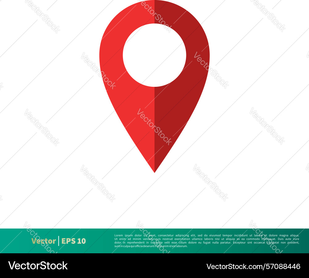 Pin map locator icon logo template pointer Vector Image