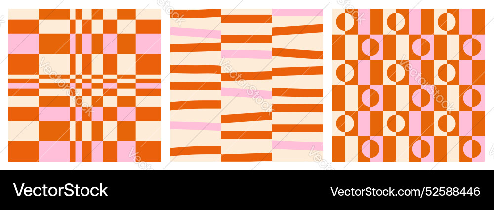 Retro Geometric Pattern Set Vector Image