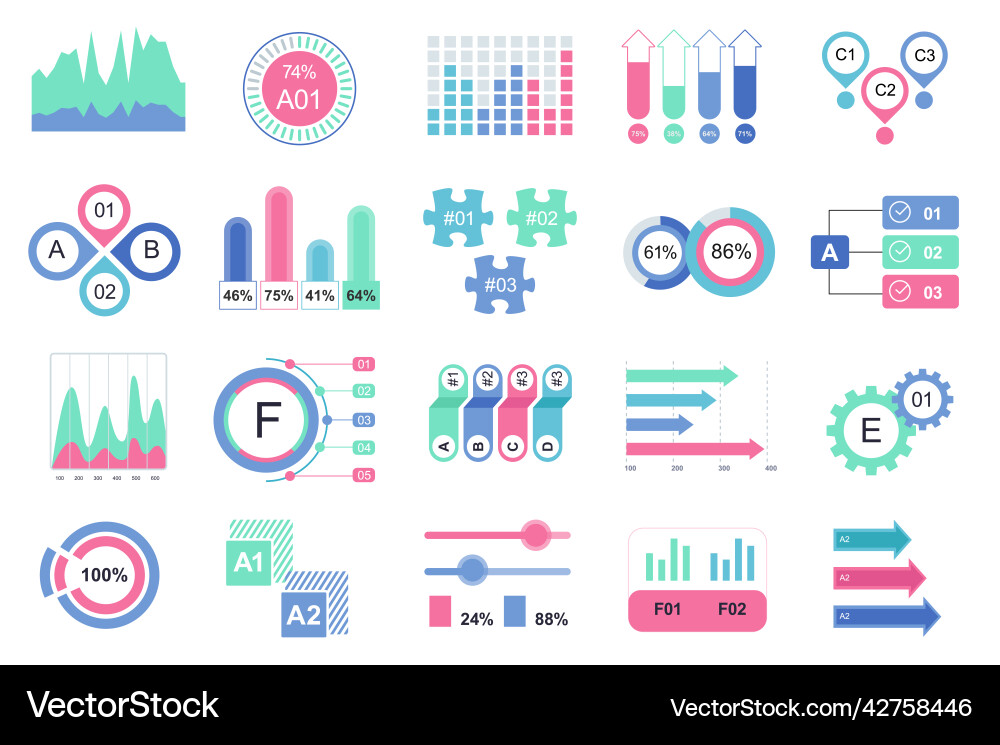 Set of infographic elements data visualization Set of infographic elements data visualization vector image