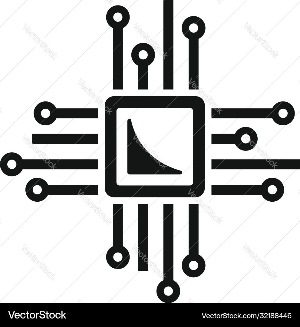 Smart processor icon simple style Smart processor icon simple style vector image