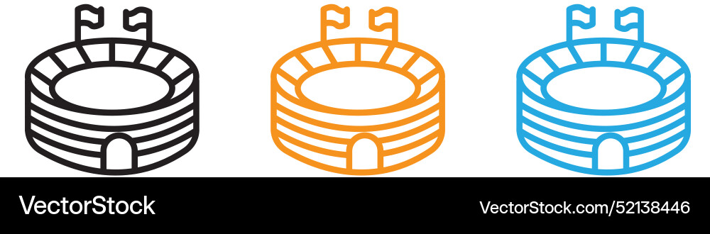Stadium logo set collection for web app ui Vector Image