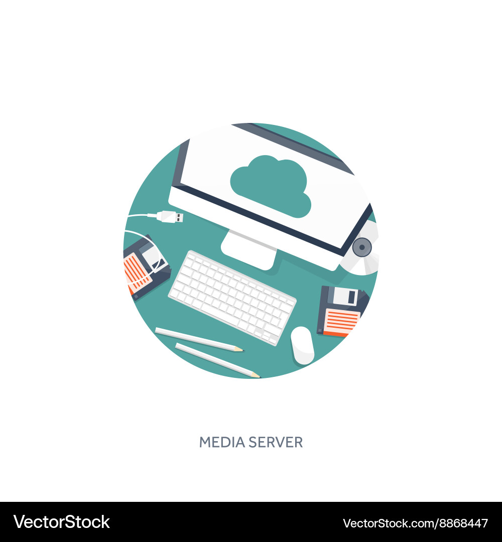 Data Server & Cloud Computing Vector Image