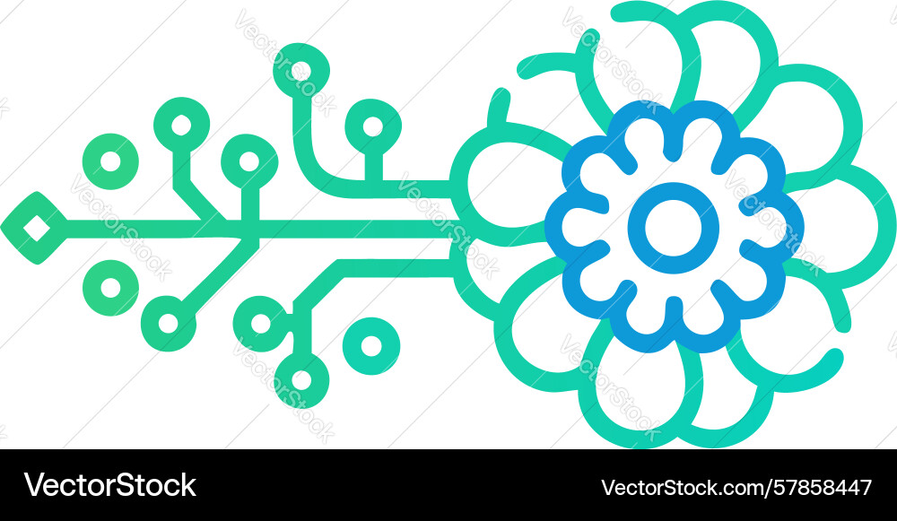 Digital brain concept with interconnected nodes Vector Image