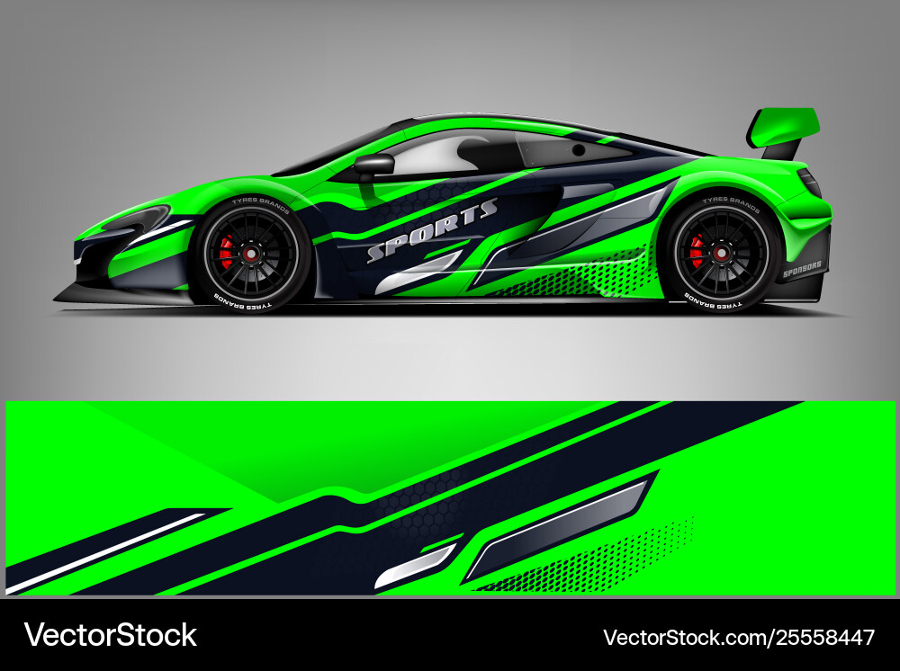 Racing Car Wrap Concept Vector Image