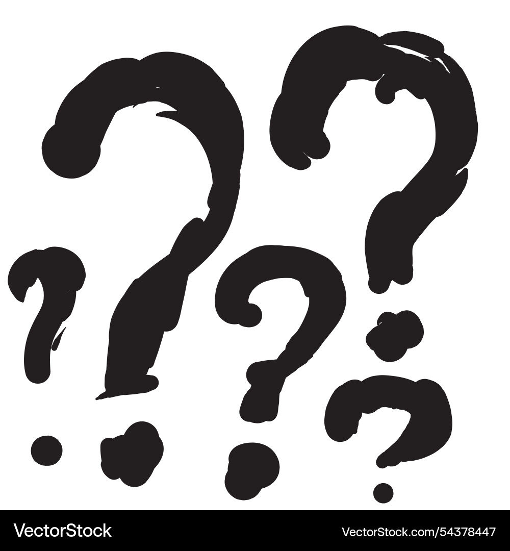 Set of different question marks quest and inquire Set of different question marks quest and inquire vector image