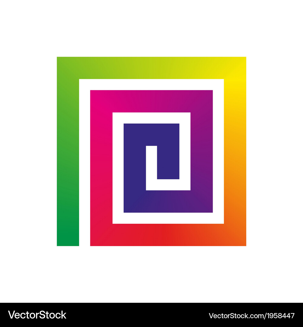 Square rainbow spiral Vector Image