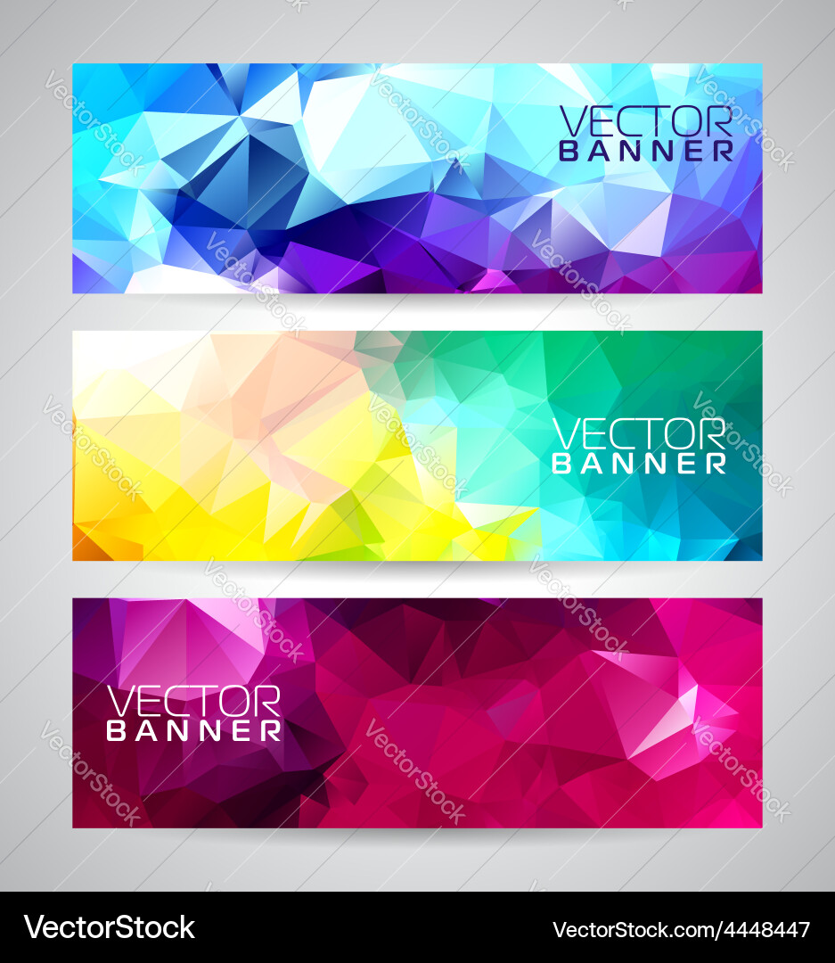 Triangular Polygon Banner Set vector image
