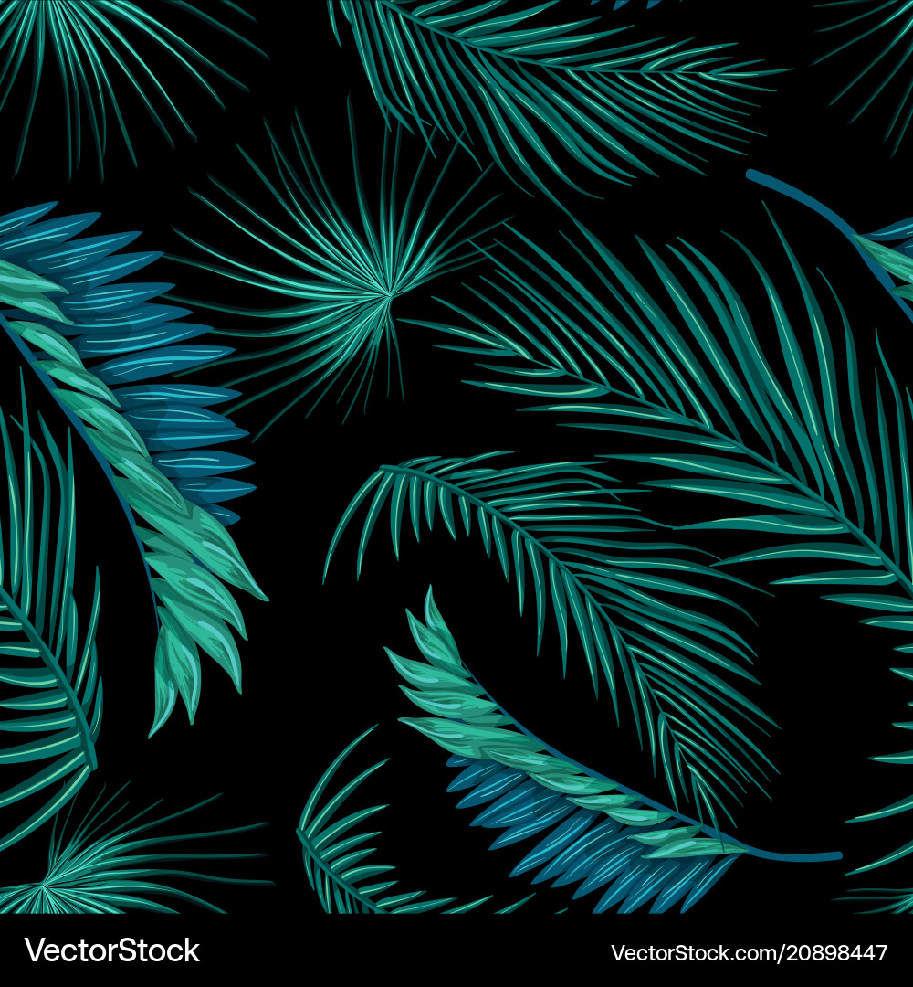 Tropical leaves summer seamless pattern Tropical leaves summer seamless pattern vector image