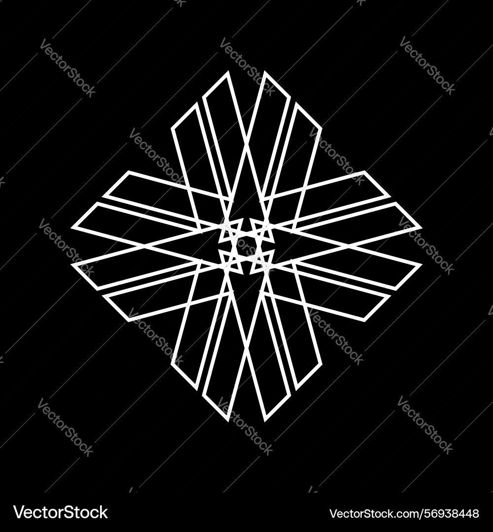 Abstract geometric line art pattern and symbol Vector Image