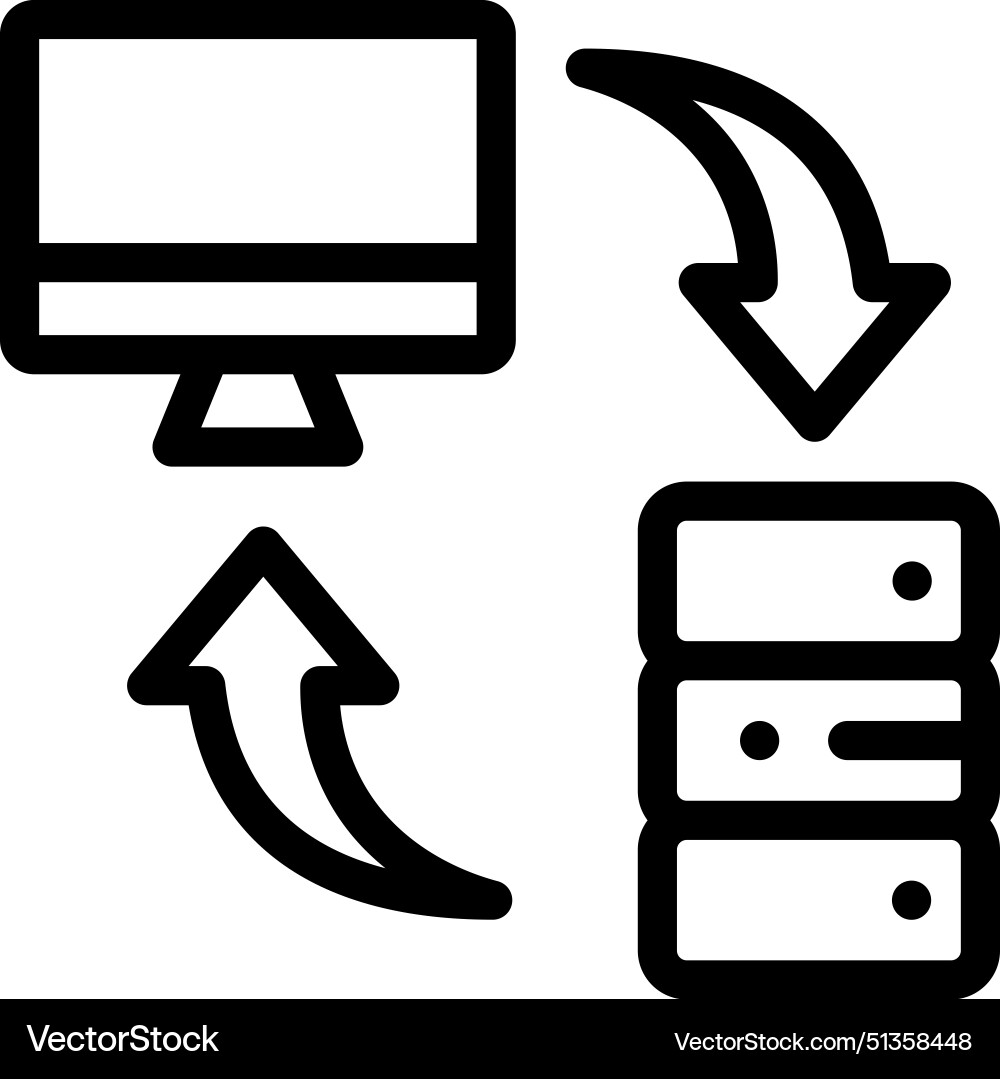 Back up icon thin linear style design isolated Back up icon thin linear style design isolated vector image