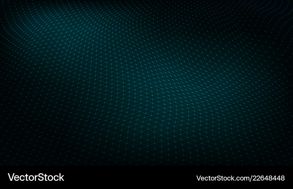 Dark Techno Grid: Space Dots & Lines vector image