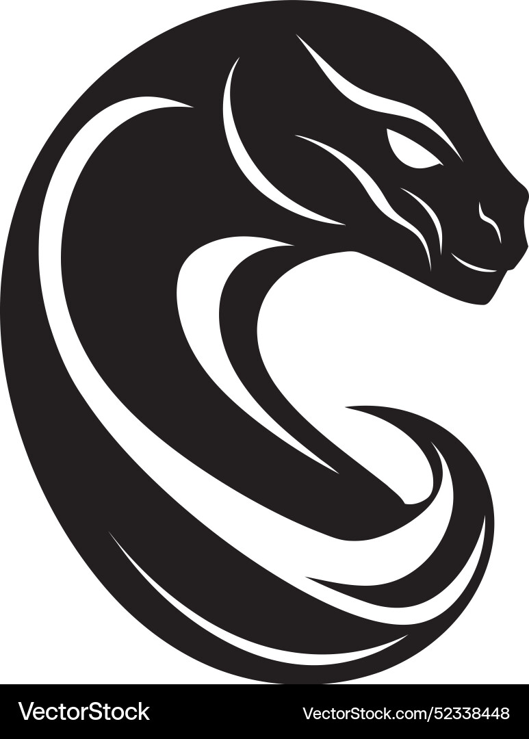 Darkened python black designonyx viper noir art Vector Image