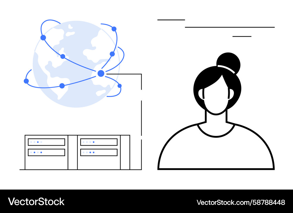 Global data connectivity and user interaction Global data connectivity and user interaction Vector Image