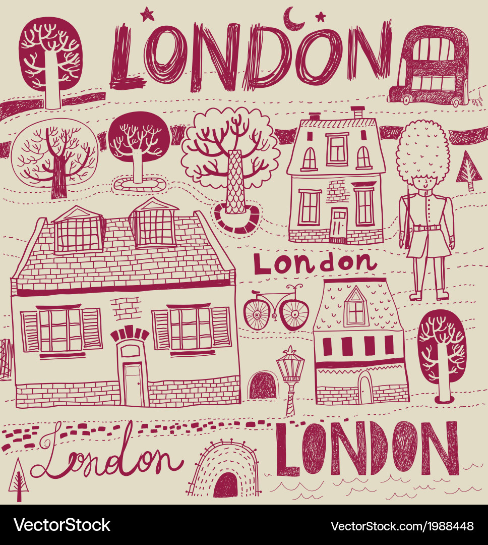 London sketch elements Royalty Free Vector Image