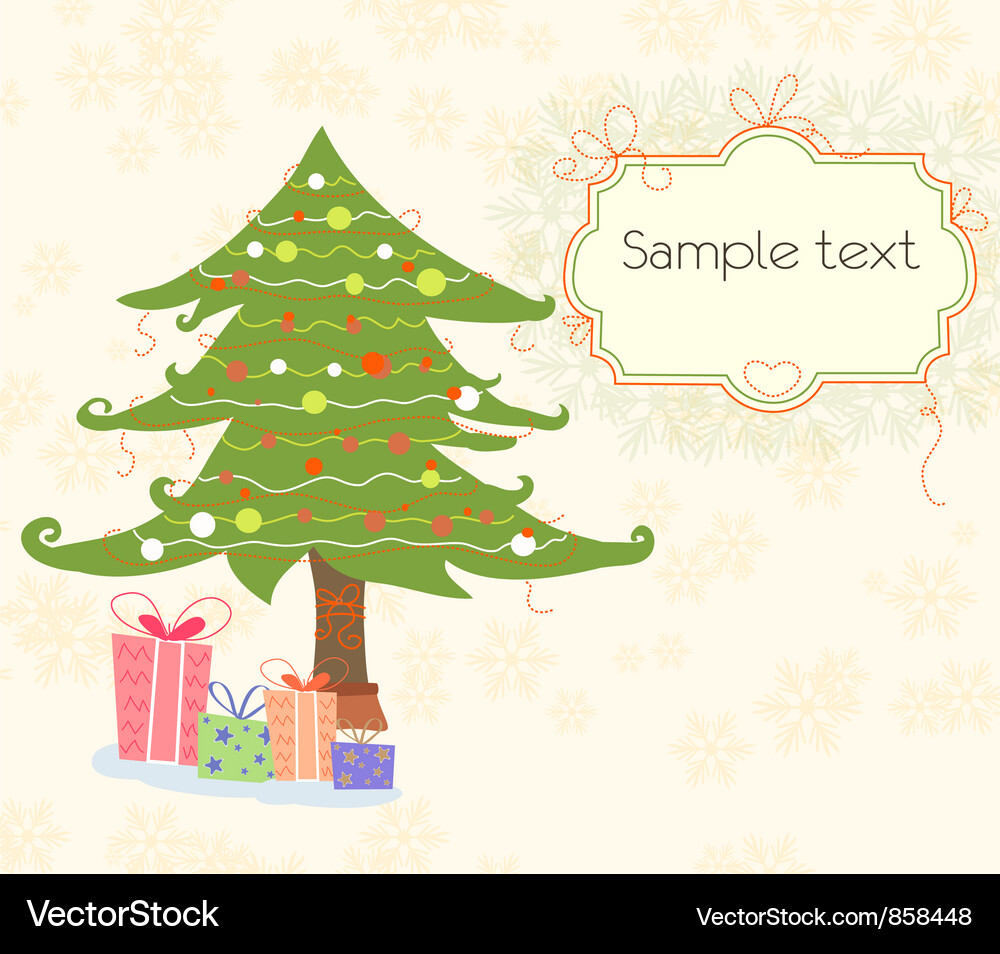 Presents with tree Vector Image