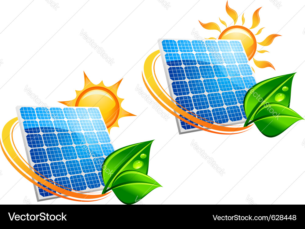 Solar Energy Icons Vector Image