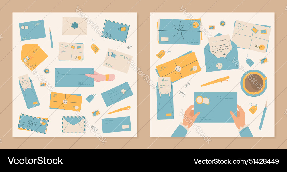 Character read handwritten mail at the table Vector Image