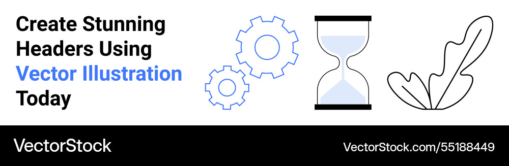 Create stunning web headers with gears hourglass Create stunning web headers with gears hourglass vector image