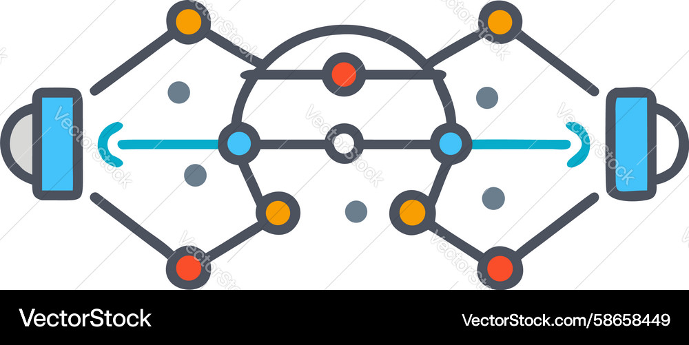 Data Network Nodes - Flow Vector Image