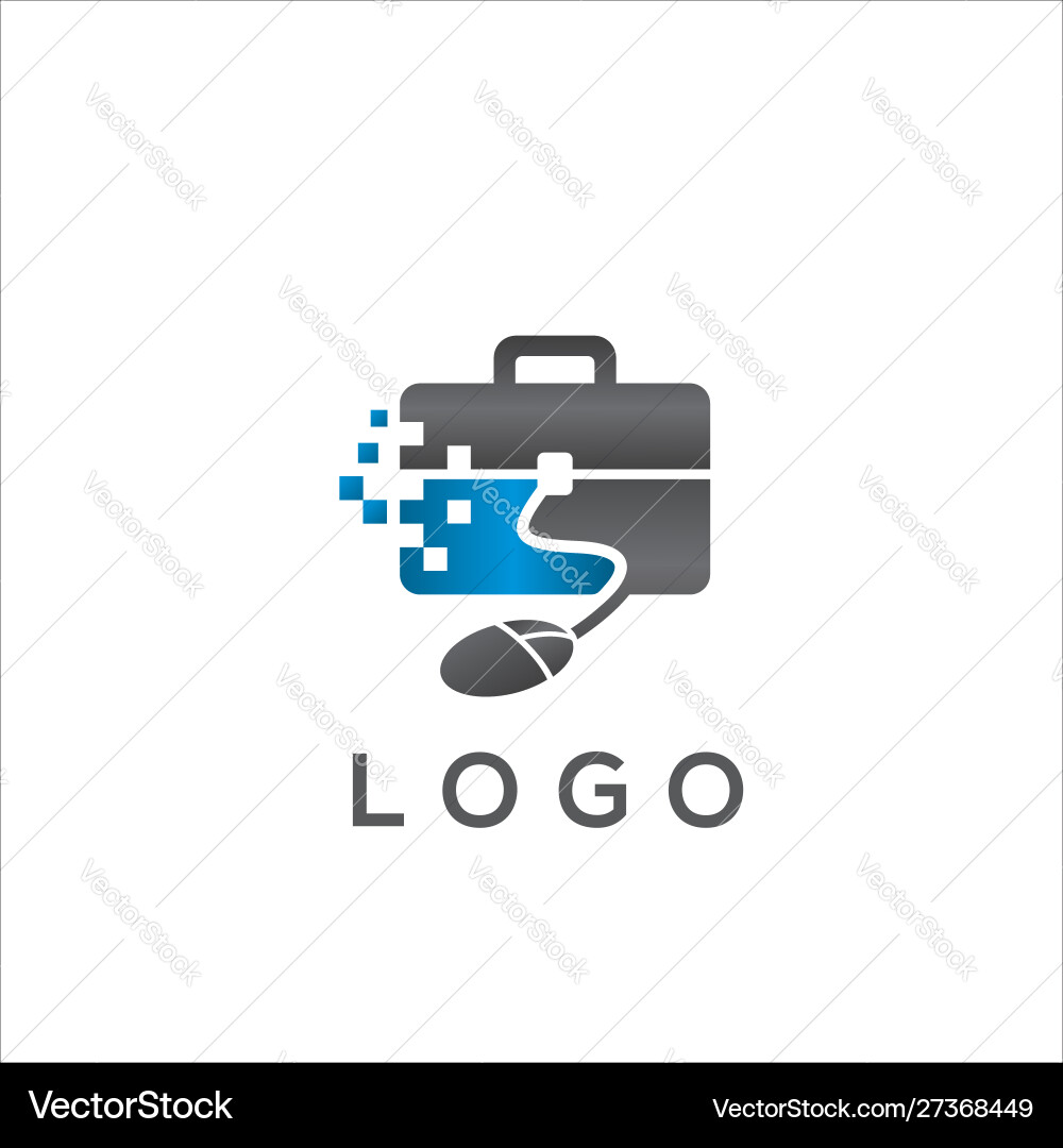 Digital briefcase technology logo brand template Vector Image