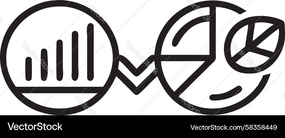 Dynamic Pie Chart Bar Graph Icon Vector Image