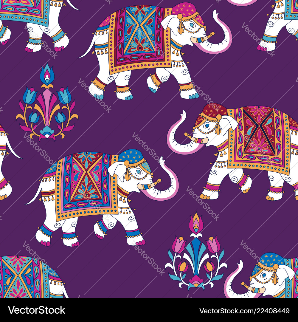 Indian Elephant Pattern vector image