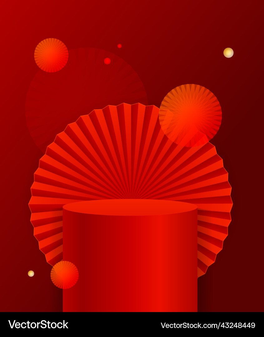 Realistic detailed 3d red podium pedestal platform Realistic detailed 3d red podium pedestal platform vector image