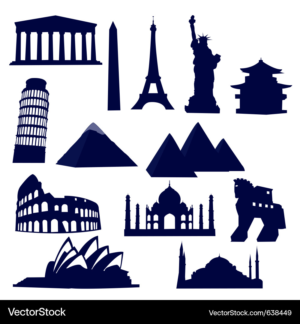 World landmarks Royalty Free Vector Image - VectorStock