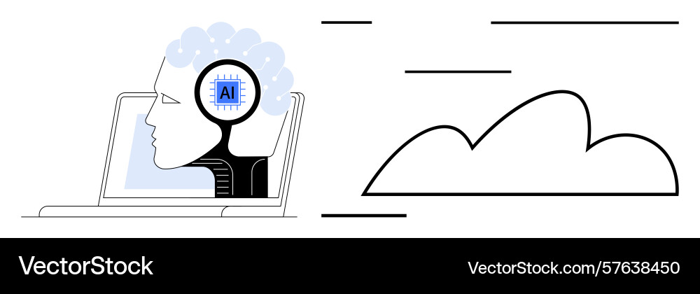 Artificial intelligence brain with tech elements Artificial intelligence brain with tech elements vector image
