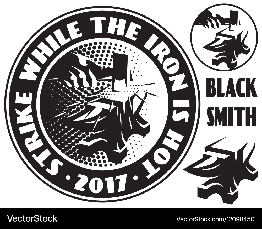 Blacksmithing Elements Collection Vector Image