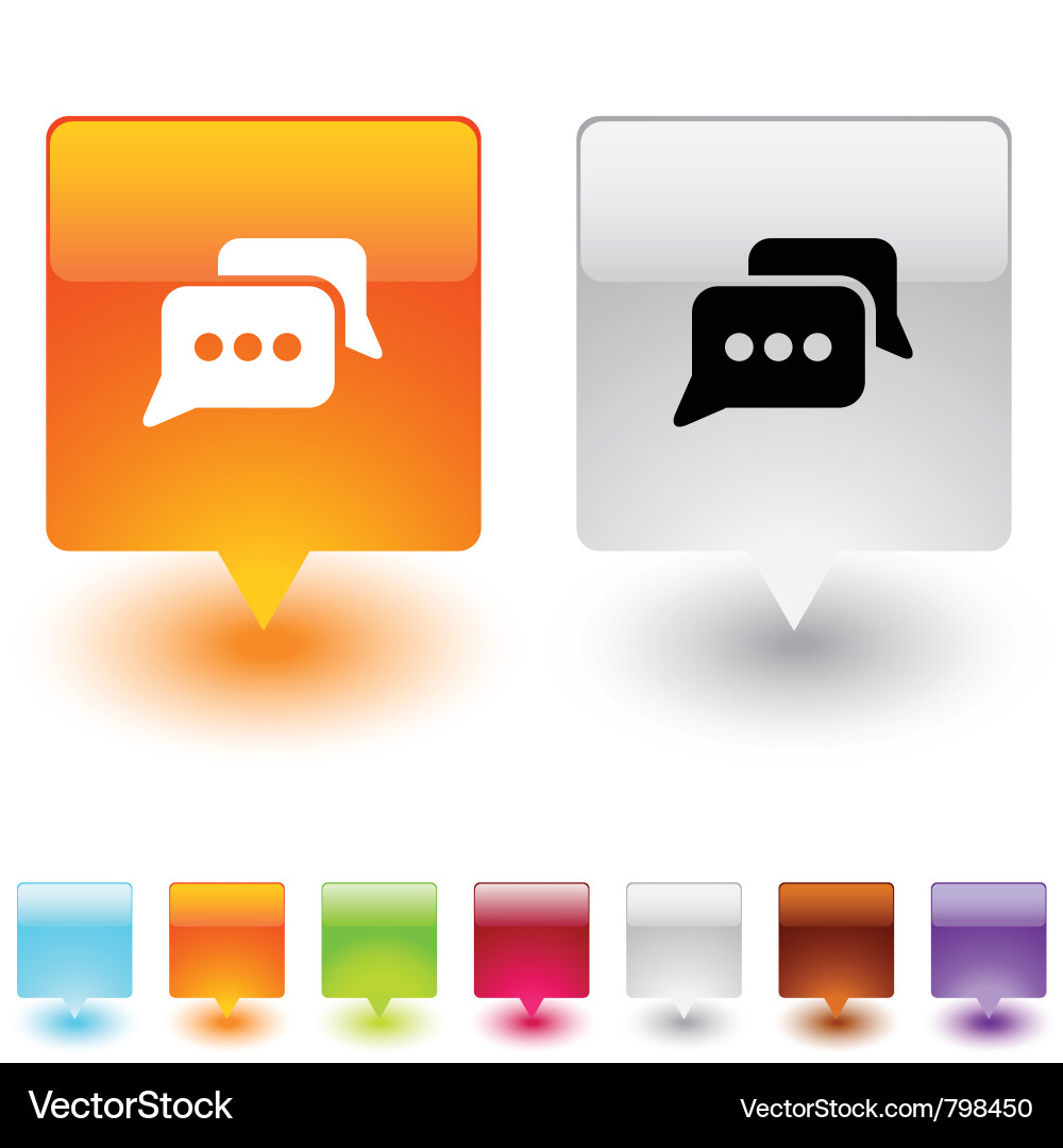 Chat square button vector image