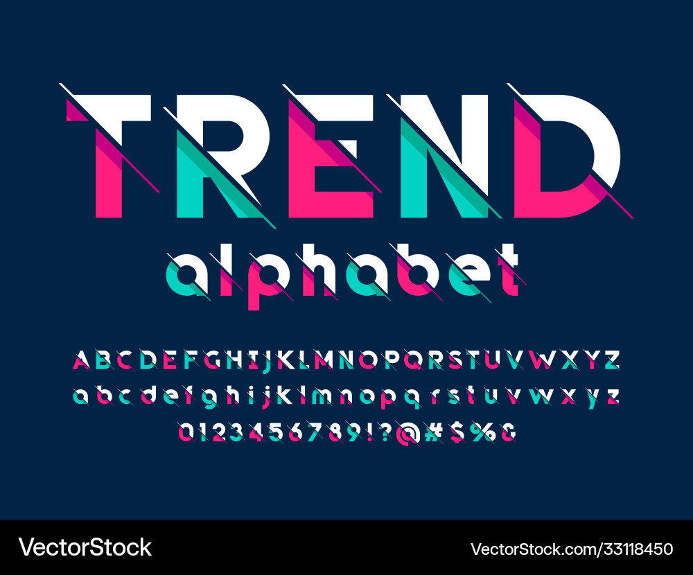 Fractured Alphabet Set Vector Image