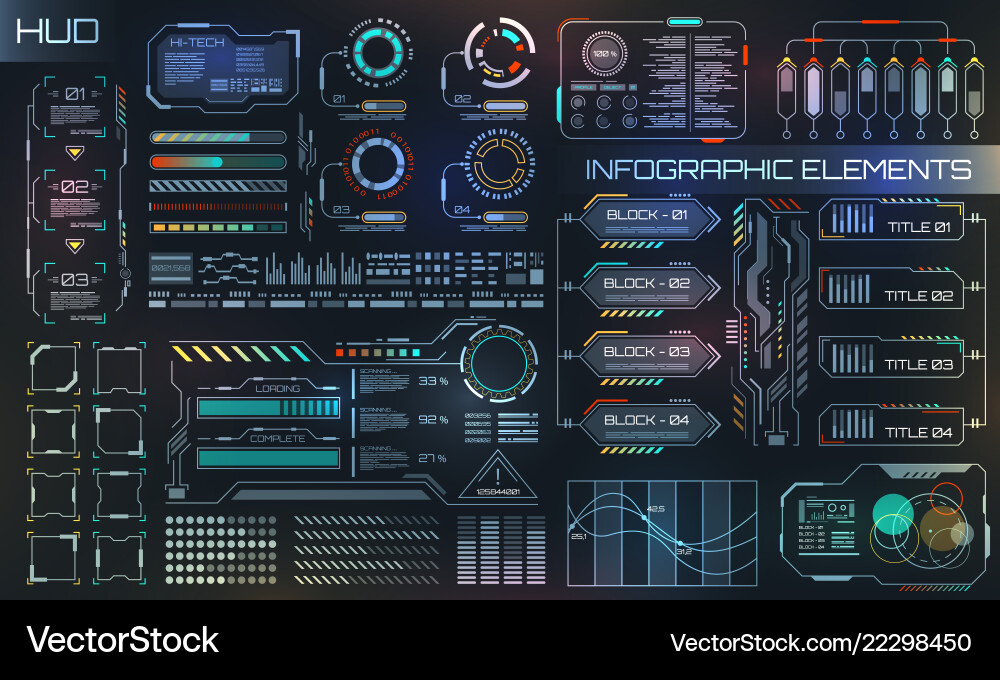Hud ui for business app futuristic user interface Hud ui for business app futuristic user interface vector image