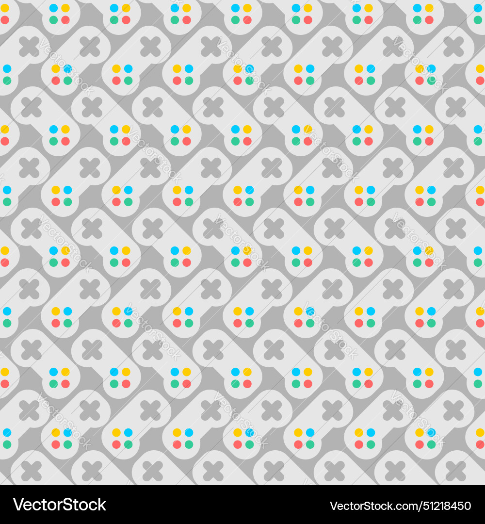 Joystick pattern seamless gamepad background vector image
