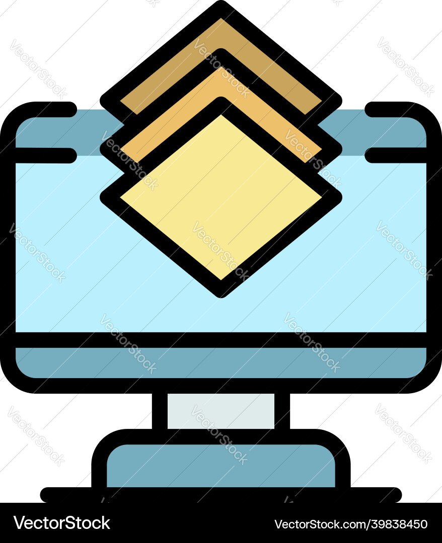 Layer editor computer icon color outline Layer editor computer icon color outline vector image