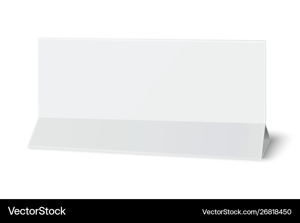 Narrow rectangular horizontal blank paper table Narrow rectangular horizontal blank paper table vector image