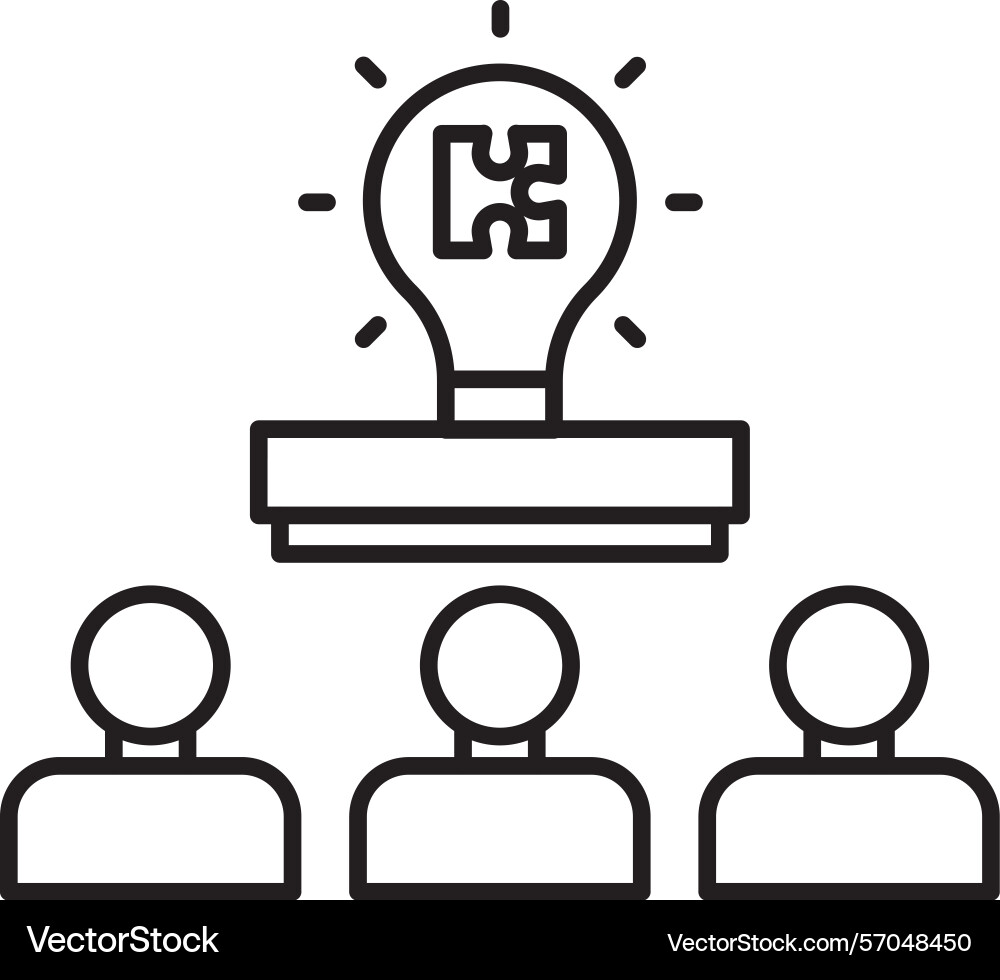 Problem solving puzzle line icon design vector image