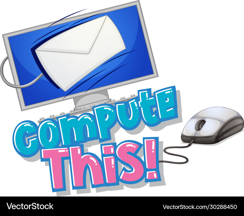 Schriftentwurf für Wort berechnen dies mit Computer Schriftentwurf für Wort berechnen dies mit Computer vektorbild