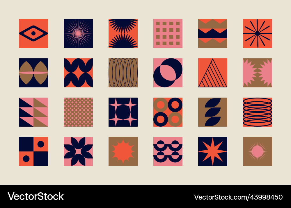 Set of abstract colorful minimalistic patchwork Set of abstract colorful minimalistic patchwork Vector Image