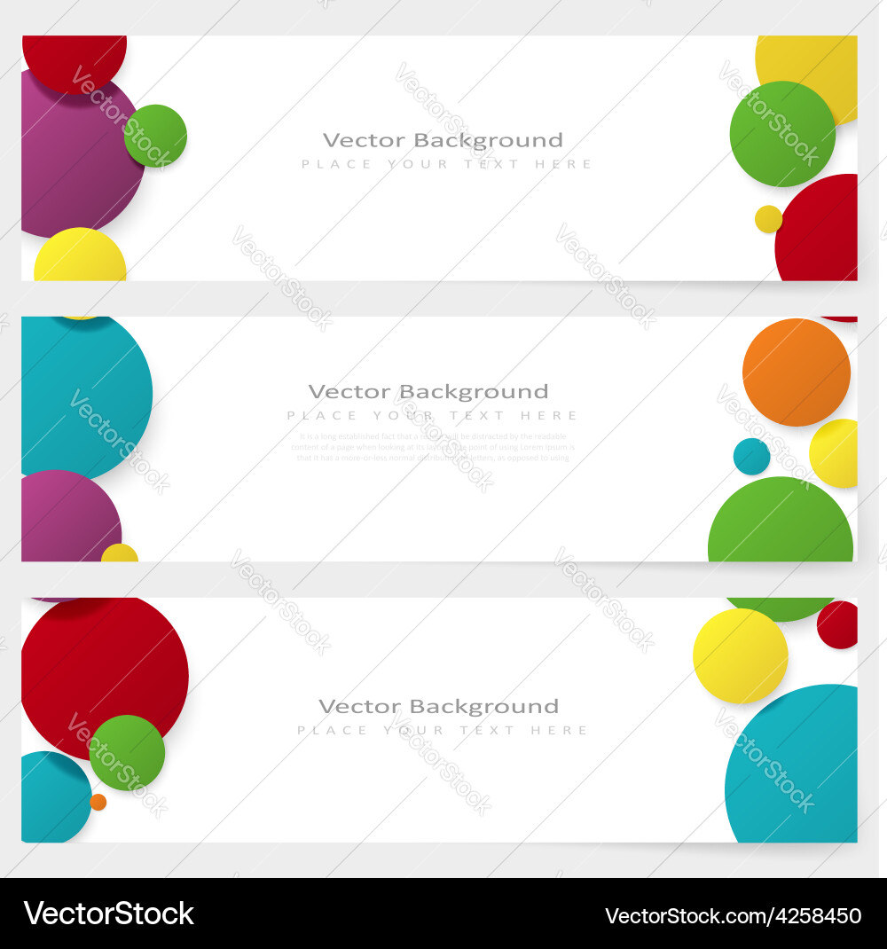 Set of abstract template banner with color circles Vector Image